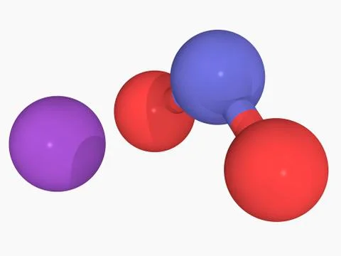 Sodium nitrite molecule Stock Illustration