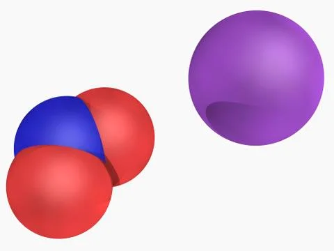 Sodium nitrite molecule Stock Illustration