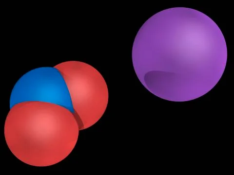 Sodium nitrite molecule Stock Illustration