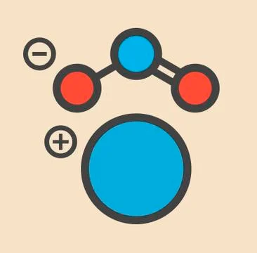 Sodium nitrite molecule Stock Illustration