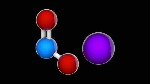 Sodium nitrite (NaNO2). Seamless loop. RGB + Alpha (Transparent) channel. Stock Footage 153839915