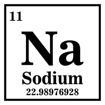 Sodium Periodic Table of the Elements Vector illustration eps 10 Illustrazione stock
