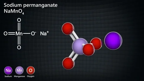 Sodium permanganate (NaMnO4). Seamless loop. Stock Footage 153839873