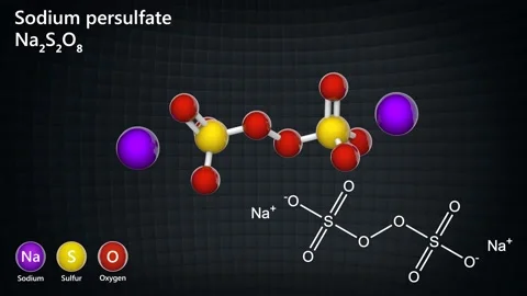 Sodium persulfate (Na2S2O8). Seamless loop Stock Footage 153663344