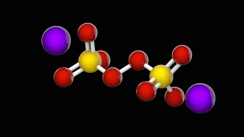 Sodium persulfate (Na2S2O8). Seamless loop. RGB + Alpha (Transparent) channel. Stock Footage 153663348