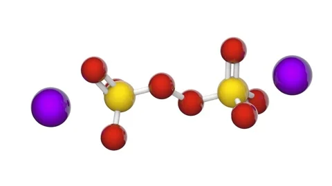 Sodium persulfate (Na2S2O8). Seamless loop. White background. Stock Footage 153663355