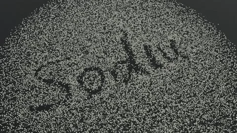 Sodium text formed with white granular particles. Stock Footage 263783905