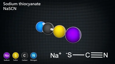 Sodium thiocyanate (NaSCN). Seamless loop. Stock Footage 153894659