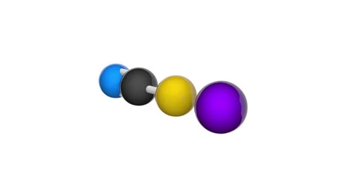 Sodium thiocyanate (NaSCN). Seamless loop. White background Stock Footage 153894669