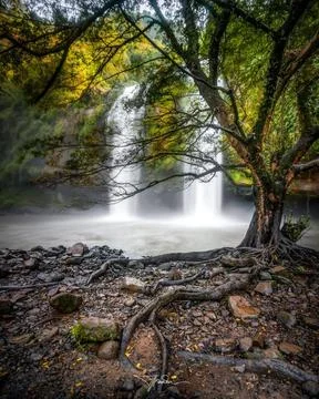 Sodong waterfall in west java 스톡 사진