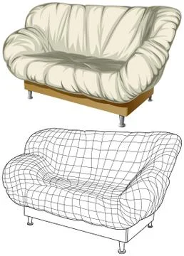Sofa. 3d construction Stock Illustration