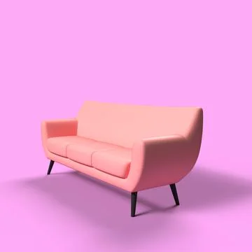 Sofa 3D Render Isolated In White Background Stock Illustration