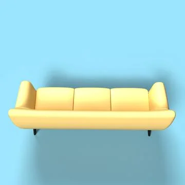 Sofa 3D Render Isolated In White Background Stock Illustration