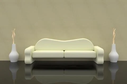 Sofa 3d rendering Stock Illustration