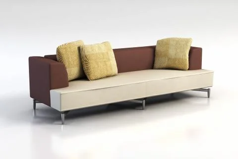 Sofa 3D rendering Stock Illustration