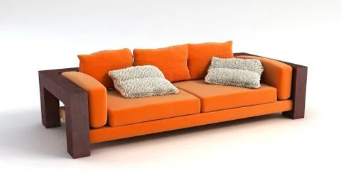 Sofa 3D rendering Illustrazione stock