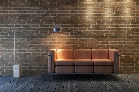 Sofa 3D rendering Stock Illustration