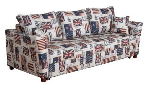 Sofa with the American flag Stock Photos