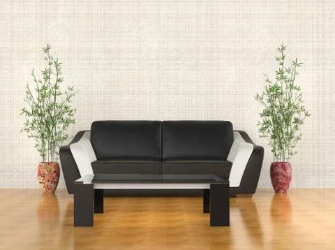 Sofa and coffe table Stock Illustration