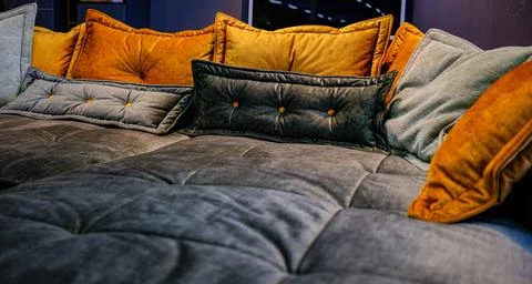 Sofa and pillows Stock Photos