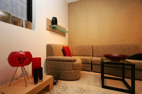 Sofa and table Stock-Fotos