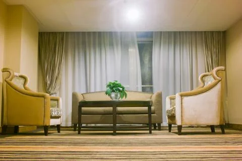 Sofa and tea table Stock Photos