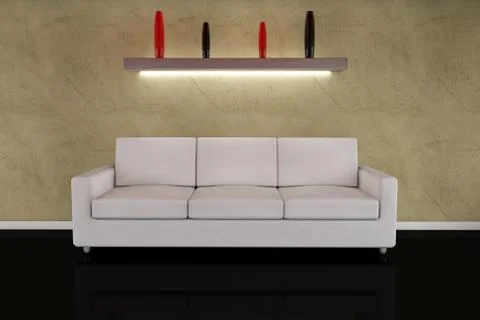 Sofa and vase with light Stock Illustration