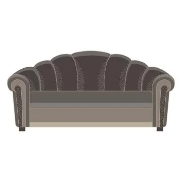 Sofa black vector isolated illustration modern furniture white seat style lux Stock Illustration