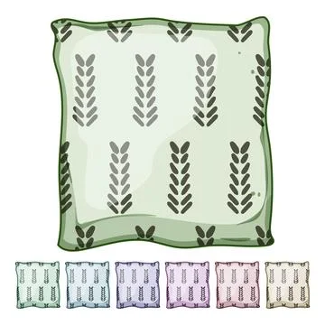 Sofa boho pillow cartoon vector graphic Stock Illustration