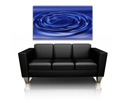 Sofa with canvas art Stock Illustration