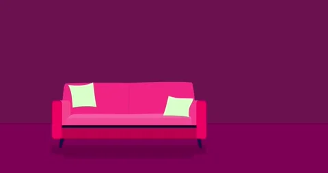 Sofa cartoon style intro isolated Stock Footage 331471995