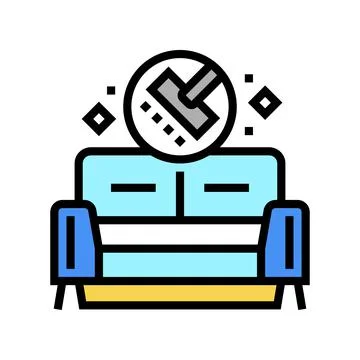 Sofa cleaning color icon vector illustration Stock Illustration