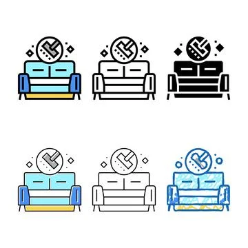 Sofa cleaning color icon vector stylized Stock Illustration