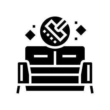Sofa cleaning glyph icon vector illustration Stock Illustration