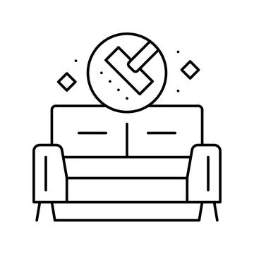 Sofa cleaning line icon vector illustration Stock Illustration