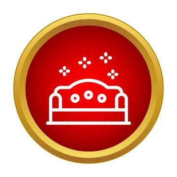 Sofa cleaning service icon with shiny elements Illustrazione stock
