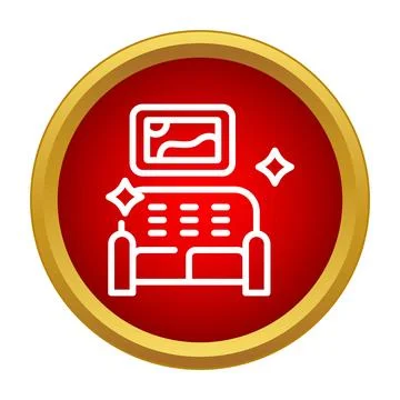 Sofa cleaning service icon showing clean furniture Stock-Illustration