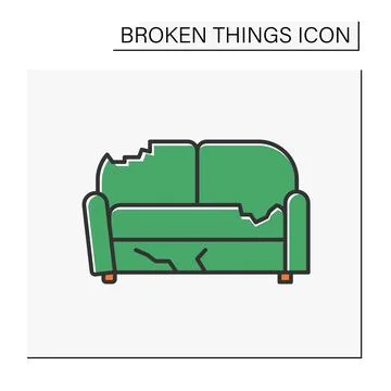 Sofa color icon Stock Illustration