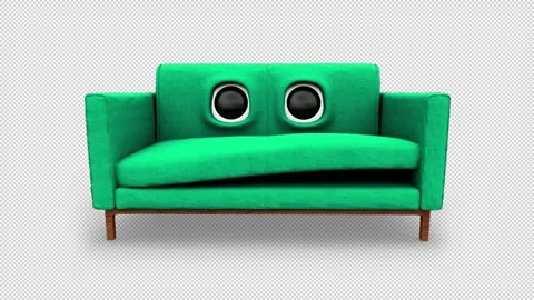 Sofa Colored Cartoon Looped Alpha Channel Stock Footage 231623927