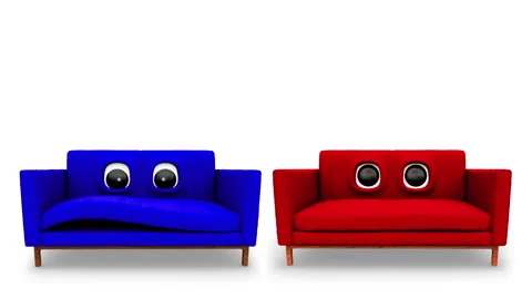 Sofa Colored Talking Cartoon Looped White Background Stock Footage 231624344