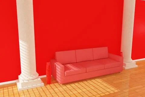 Sofa with column Stock Illustration