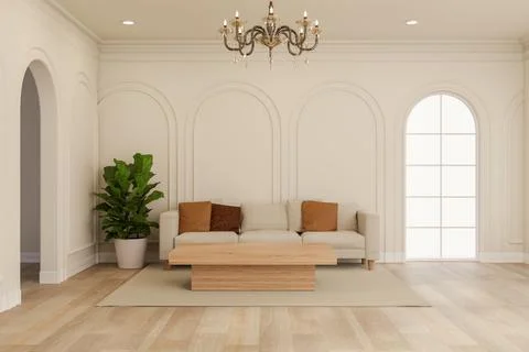 Sofa couch and table on carpet on wooden floor in white living room with ch.. イラスト素材