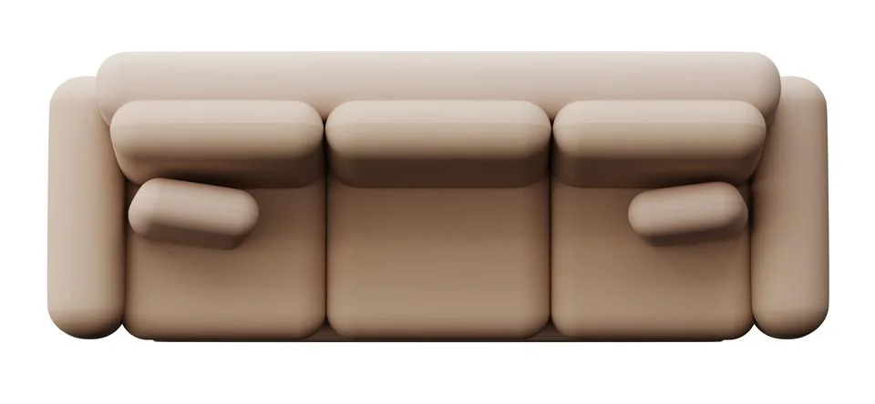 Sofa cut out from the background. The perspective shows the top view of the.. Illustrazione stock