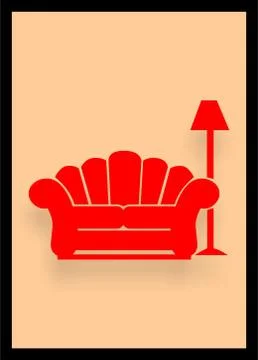 Sofa design with Lamp Stock Illustration