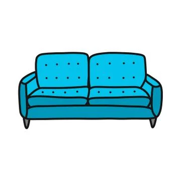 Sofa doodle icon, vector illustration Stock Illustration