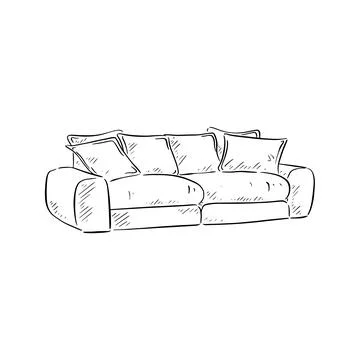 Sofa drawing Stock Illustration