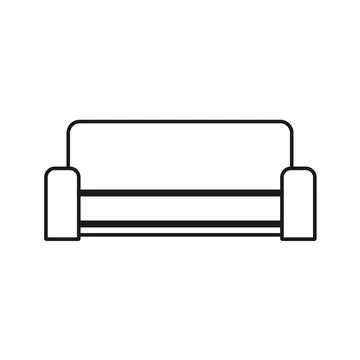 Sofa flat design icon. Apartment furniture sign, vector illustration of liv.. Stock Illustration