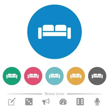 Sofa flat round icons 库存插图