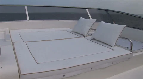 Sofa on fly of luxury boat  Stock Footage 36176414