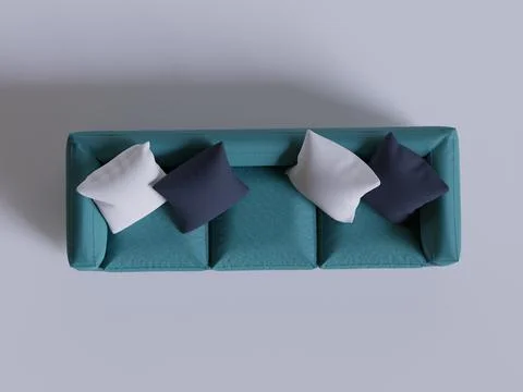 Sofa front view 3Drender Illustrazione stock